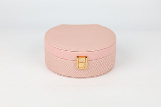 Petite Pink Round Jewelry Case