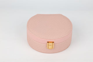 Petite Pink Round Jewelry Case