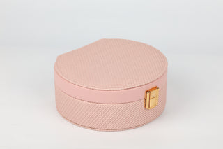 Petite Pink Round Jewelry Case